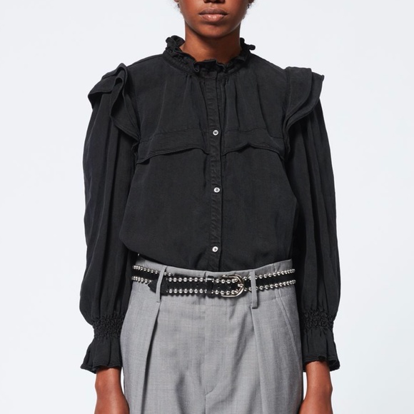 Isabel Marant Tops - Isabel Marant Etoile Tedy Idety Top Black- 6 M